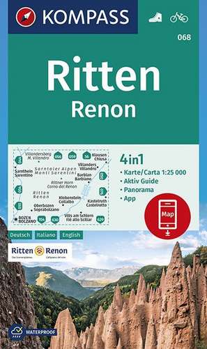 Ritten, Renon 1:25 000 de Kompass-Karten Gmbh