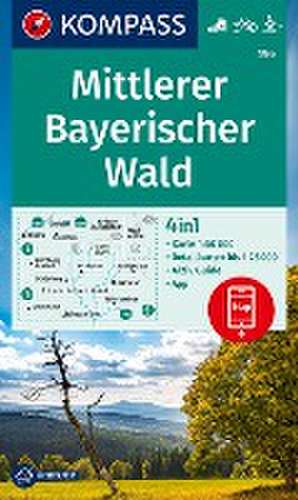 KOMPASS Wanderkarte 196 Mittlerer Bayerischer Wald 1:50.000 de KOMPASS-Karten GmbH