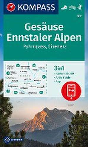 KOMPASS Wanderkarte 69 Gesäuse, Ennstaler Alpen, Pyhrnpass, Eisenerz 1:35.000 de KOMPASS-Karten GmbH