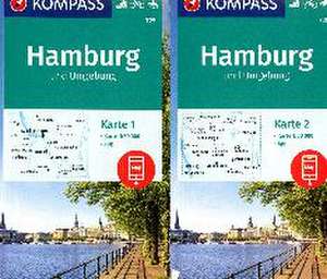 KOMPASS Wanderkarten-Set 725 Hamburg und Umgebung (2 Karten) 1:50.000 de KOMPASS-Karten GmbH