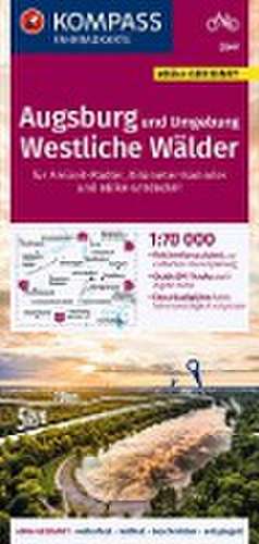 KOMPASS Fahrradkarte 3347 Augsburg und Umgebung, Westliche Wälder 1:70.000