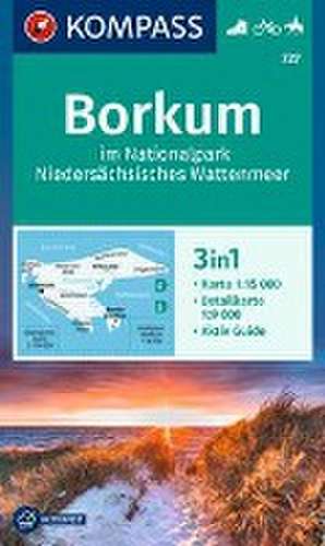 KOMPASS Wanderkarte 727 Borkum im Nationalpark Niedersächsisches Wattenmeer 1:15.000