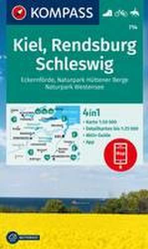 KOMPASS Wanderkarte 714 Kiel, Rendsburg, Schleswig 1:50.000