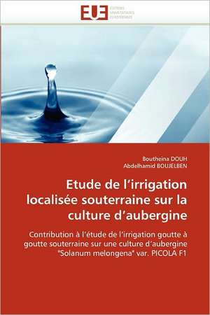 Etude de l'irrigation localisée souterraine sur la culture d'aubergine de Boutheina DOUH