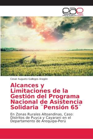 Alcances y Limitaciones de la Gestión del Programa Nacional de Asistencia Solidaria ¨Pensión 65¨ de Cesar Augusto Gallegos Aragón