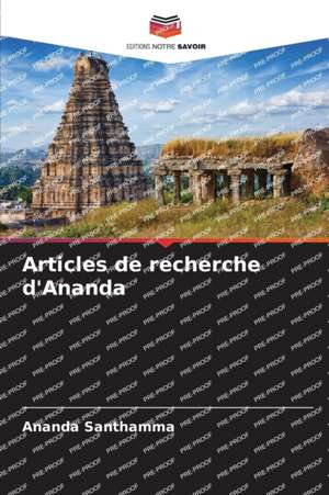 Articles de recherche d'Ananda de Ananda Santhamma