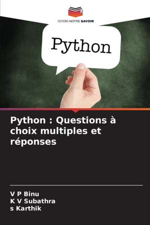 Python : Questions à choix multiples et réponses de V P Binu