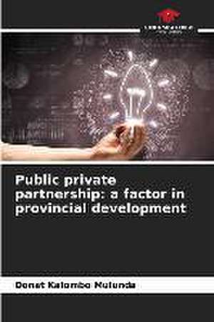 Public private partnership: a factor in provincial development de Donat Kalombo Mulunda