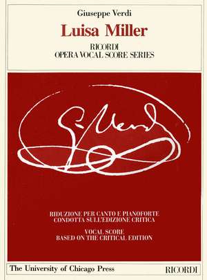 Luisa Miller: Melodramma tragico in Three Acts by Salvadore Cammaran, The Piano-Vocal Score de Giuseppe Verdi