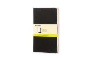 Moleskine Plain Cahier L - Black Cover (3 Set) de Moleskine