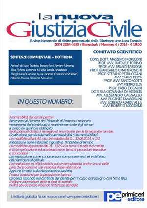 La Nuova Giustizia Civile (Numero 4/2014) de Luca Tantalo