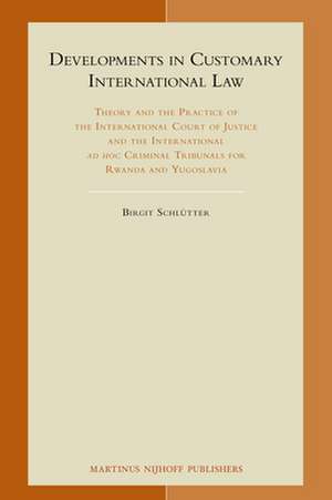 Developments in Customary International Law: Theory and the Practice of the International Court of Justice and the International ad hoc Criminal Tribunals for Rwanda and Yugoslavia de Birgit Schlütter