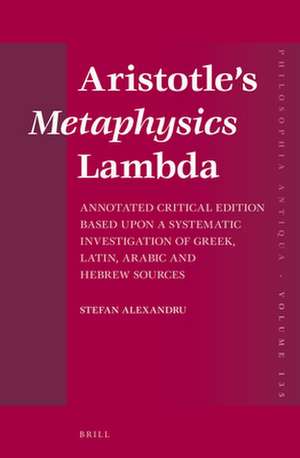 Aristotle's Metaphysics Lambda de Stefan Alexandru