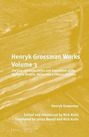 Henryk Grossman Works, Volume 3: The Law of Accumulation and Breakdown of the Capitalist System, Being also a Theory of Crises de Henryk Grossman