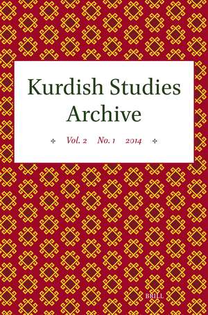 Kurdish Studies Archive: Vol. 2 No. 1 2014 de Martin van Bruinessen