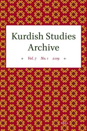 Kurdish Studies Archive: Vol. 7 No. 1 2019 de Martin van Bruinessen
