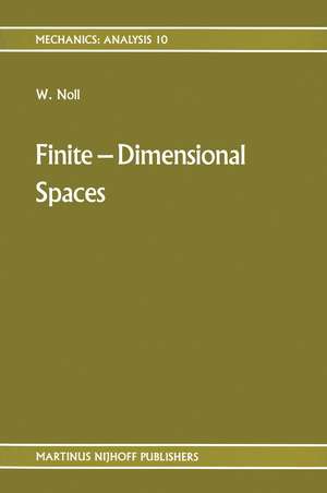 Finite-Dimensional Spaces: Algebra, Geometry and Analysis Volume I de Walter Noll