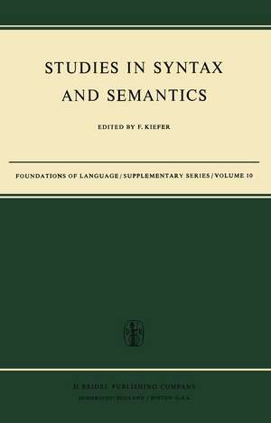 Studies in Syntax and Semantics de F. Kiefer