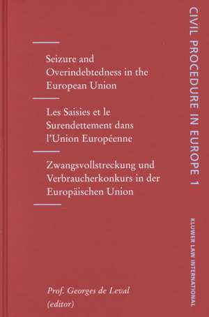 Civil Procedures in Europe: Seizures and Overindebtedness in the European Union, Vol 1 de Georges De Leval