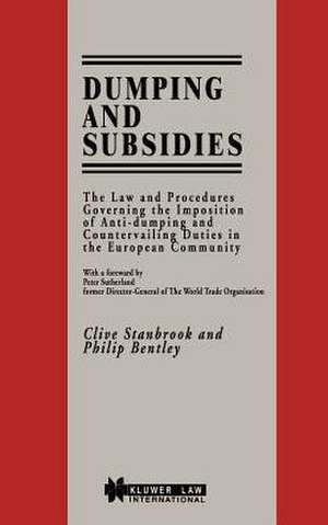 Dumping and Subsidies de Clive Stanbrook