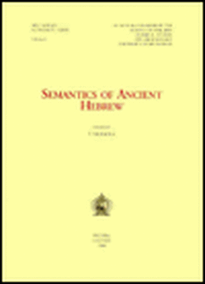 Semantics of Ancient Hebrew de Muraoka at