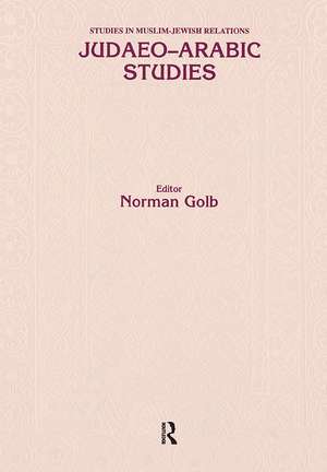 Judaeo Arabic Studies de Norman Golb