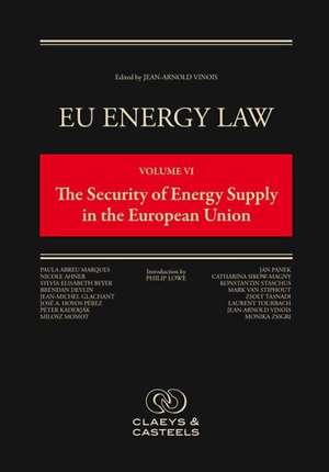 EU Energy Law Volume VI: The Security of Energy Supply in the European Union de Jean–arnold Vinois