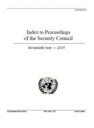 Index to Proceedings of the Security Council de United Nations