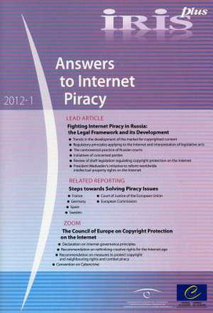 Iris Plus 2012-1 - Answers to Internet Piracy de Directorate Council of Europe