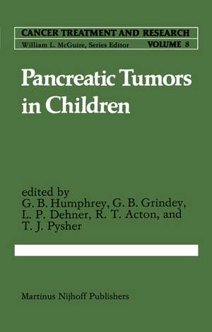 Pancreatic Tumors in Children de G. Bennett Humphrey