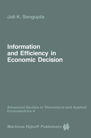 Information and Efficiency in Economic Decision de Jati Sengupta