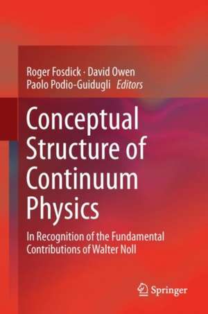 Conceptual Structure of Continuum Physics: In Recognition of the Fundamental Contributions of Walter Noll de Roger Fosdick