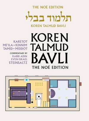 Koren Talmud Bavli Noe Edition, Vol 41: Karetot, Mei'la, Tamid, Hebrew/English, Large, Color de Adin Steinsaltz