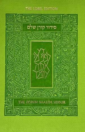 Koren Shalem Siddur with Tabs, Compact, Green de Koren Publishers