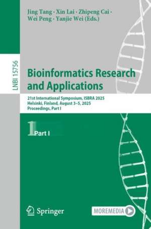 Bioinformatics Research and Applications de Jing Tang