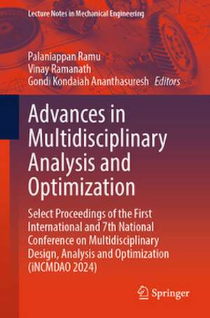 Advances in Multidisciplinary Analysis and Optimization de Palaniappan Ramu