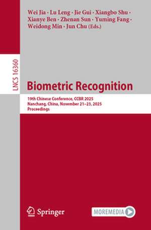 Biometric Recognition de Wei Jia