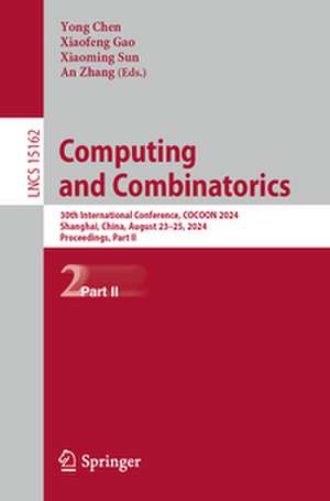 Computing and Combinatorics de Yong Chen
