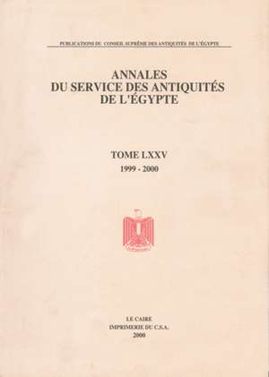 Annales Du Service Vol Lxxv: ""