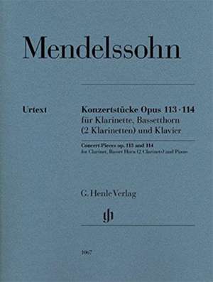 Konzertstücke op. 113 und 114 für Klarinette, Basetthorn (2 Klarinetten) und Klavier de Felix Mendelssohn Bartholdy