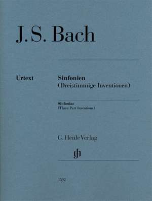 Sinfonien (Dreistimmige Inventionen) für Klavier zu zwei Händen de Johann Sebastian Bach