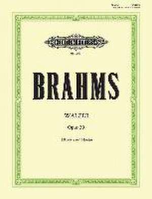 5 Waltzes from Op. 39 for Two Pianos (Arranged by the Composer) de Johannes Brahms