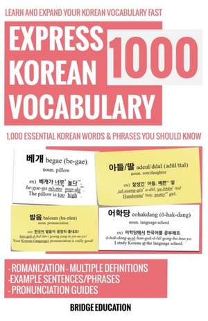 Express Korean Vocabulary 1000 de Bridge Education