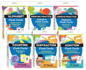 Literacy & Math Flash Cards 6-Deck Set de Teacher Created Materials