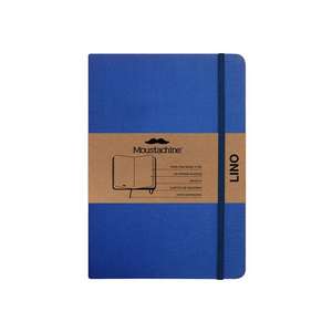 Moustachine Classic Linen Hardcover Indigo Blue Blank Medium de Moustachine