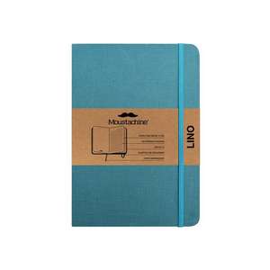 Moustachine Classic Linen Hardcover Ocean Water Blue Lined Medium de Moustachine