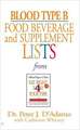 Blood Type B Food, Beverage and Supplemental Lists