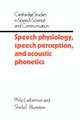 Speech Physiology, Speech Perception, and Acoustic Phonetics