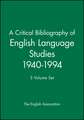 Critical Bibliography of English Language Studies Set 1 3V Set