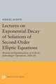 Lectures on Exponential Decay of Solutions of Se – Bounds on Eigenfunctions of N–Body Schrodinger Operations. (MN–29)